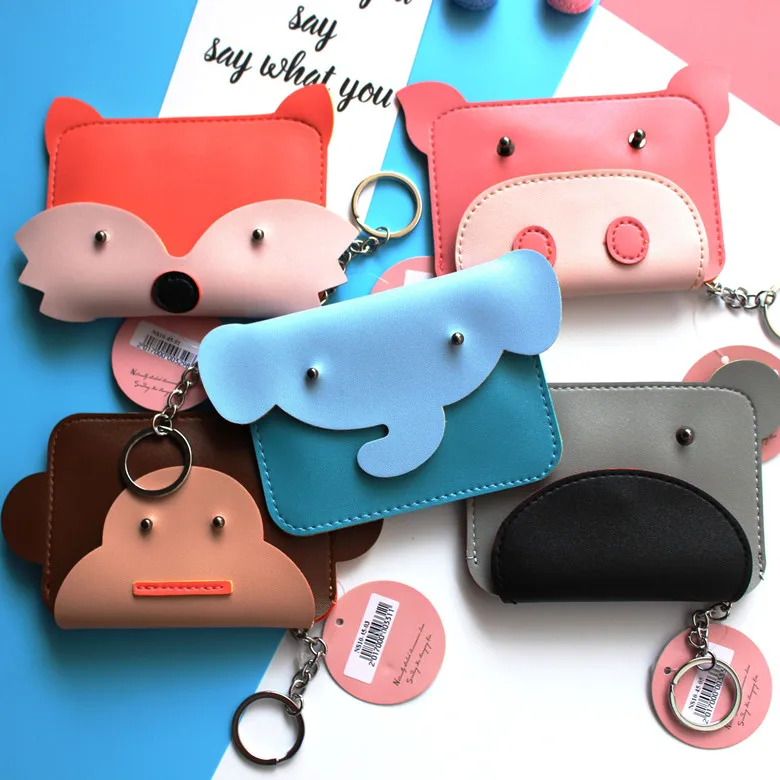 Korea Cutie Monkey PU Purse Coins Card Pouch Keychain Birthday Party Favor Take-home Bag Storage Goodie | Дом и сад