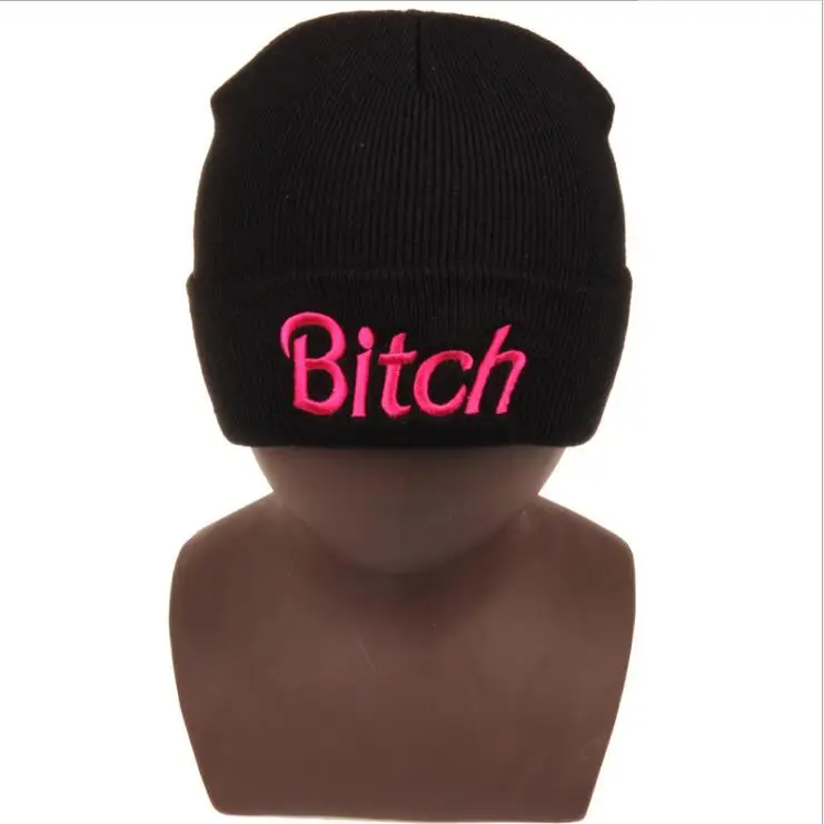 Шапка бини Skullie шапка вязаная шапка-носок Зимняя Вышивка крутой панк мужская