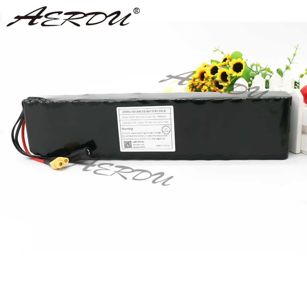 AERDU 10S3P 10.5Ah 36V Высокая мощность 42V 18650 литиевый аккумулятор для электровелосипеда электрический автомобиль велосипед мотор скутер с 20A BMS