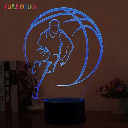 4170 7 цветов лампа в виде баскетбольного мяча USB 3D ночник светодиодный украшения для детской комнаты лампа как новинка подарок 3D огни - Испускаемый цвет: 4170