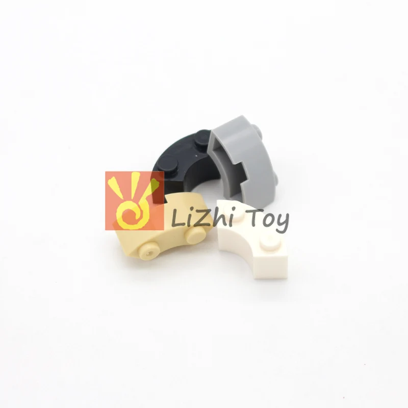 Moc Brick Round Corner 2 x Macaroni with Stud Notch DIY Enlighten Building Blocks Block Bricks Compatible | Игрушки и хобби