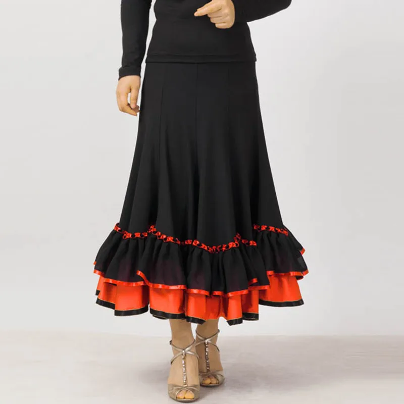 Платье для танца фламенко длинная юбка бальных танцев современный