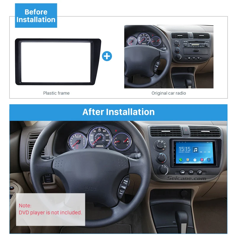Seicane Отличный двойной Дин радио фасции комплект для 2001-2005 Honda Civic LHD Dash Mount DVD Frame Авто Стерео адаптер