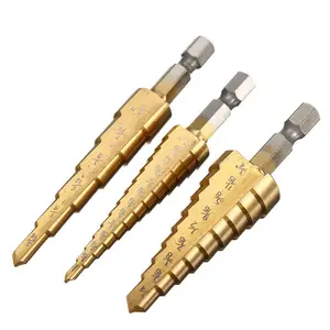 Новое поступление, 3 шт.компл., колонка, большое ступенчатое Коническое сверло из быстрорежущей стали, титановое сверло, резак для отверстий, пробойник