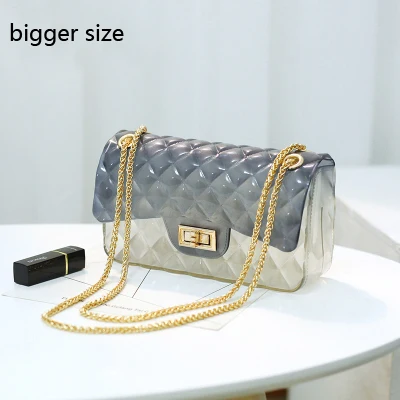black white Clear Colorful Transparent jelly Bag Gradient Candy Color Crossbody Bags Designed Ladies Shoulder Chain Messenger Bag - Цвет: black white