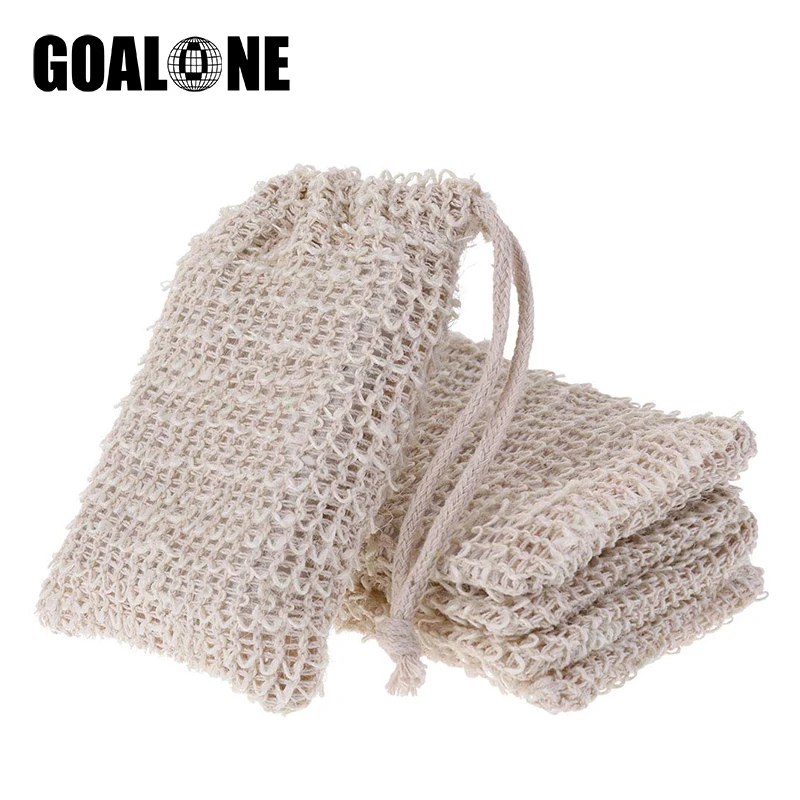 GOALONE 5 шт./компл. сумка для мыла натуральная сизаль 10*13 см сетчатый мешок