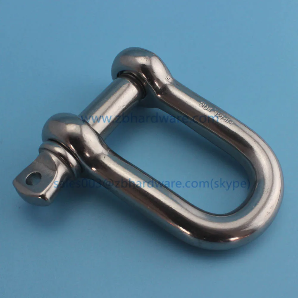 10pcs/pack Marine Grade Polished M6 Stainless Steel D Shackle Buckles For outdoor camping shackles | Обустройство дома