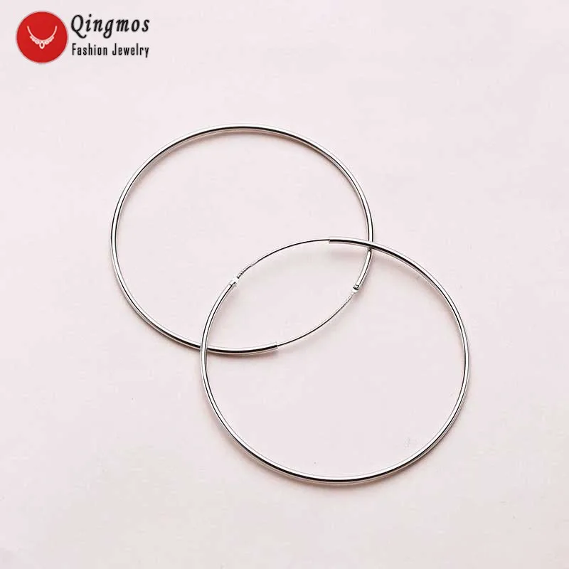 Женские Классические трендовые серьги кольца Qingmos с белым кольцом из