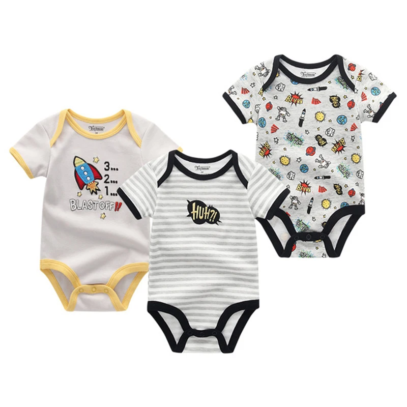 

Great Value 3PCS/LOT Baby Girls Boys Clothes Cute Animal 100%Cotton Short Sleeve Roupas de bebe Infantil Costumes Baby Bodysuits