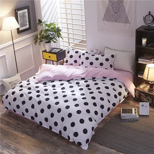 dots pink Морден Комплект постельного белья 4 шт. постельное белье лето зеленый холодный AB боковая кровать лист зеленый пододеяльник набор лист постельное белье лимон модная кровать набор - Цвет: dots pink