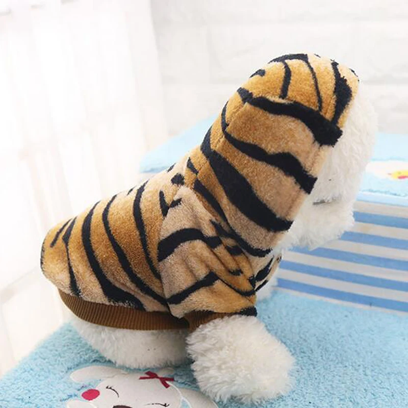 Одежда для собак Новинка сезон осень зима толстовки с тигром Теплая Флисовая