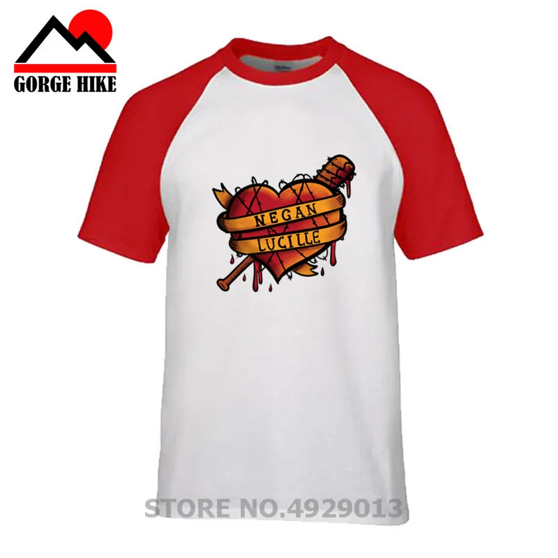Известный The Walking Dead Negan Lucille Camiseta Футболка мужская ТВ футболка с круглым вырезом