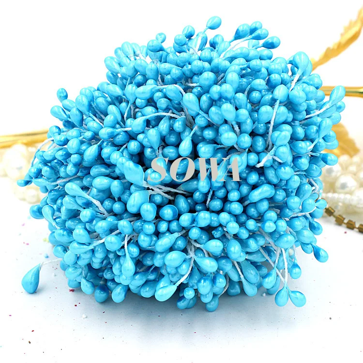 Бесплатная доставка 5 мм Двойные головки небесно-голубой цвет жемчужный цветок