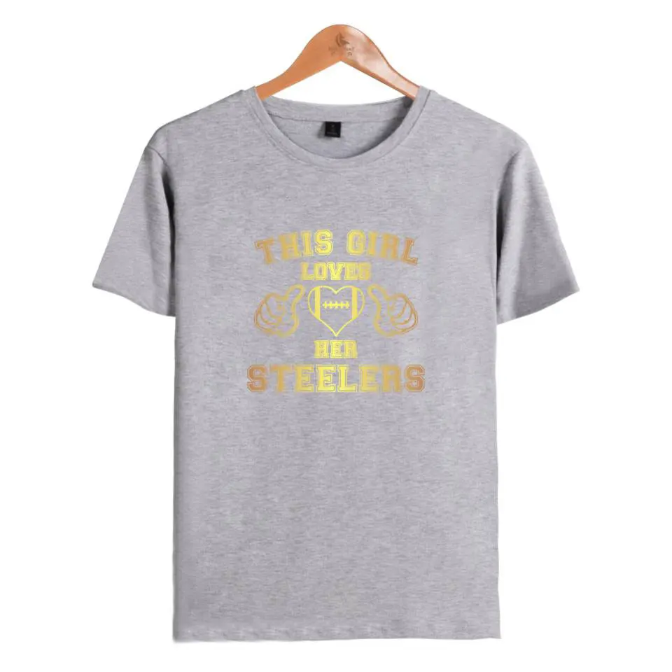 Футболка из хлопка с принтом This Loves Her Steelers футболка короткими рукавами