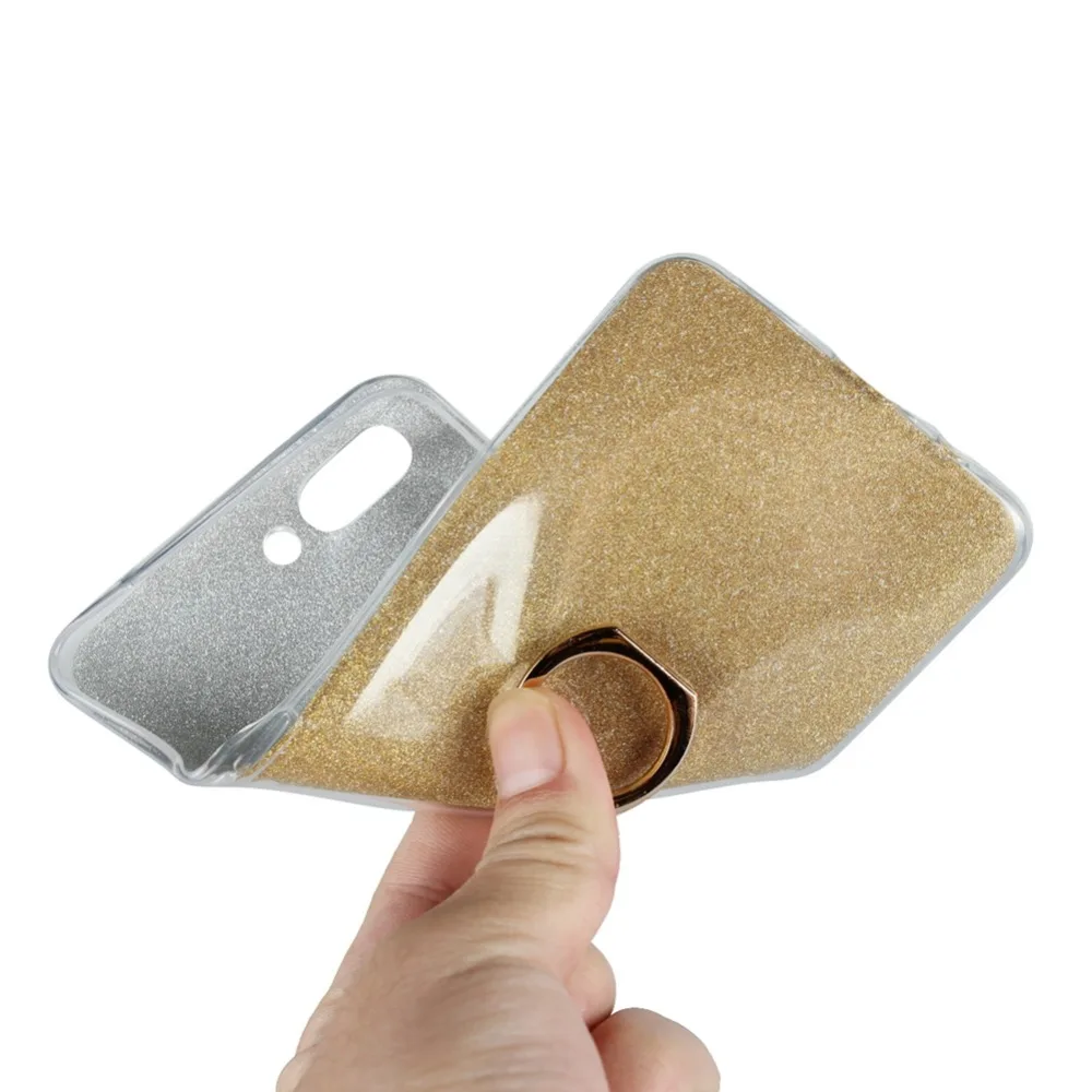 Чехол для OPPO R15/R15 Pro/R15 Dream мягкий TPU с кольцом пальца подставкой блестящий чехол