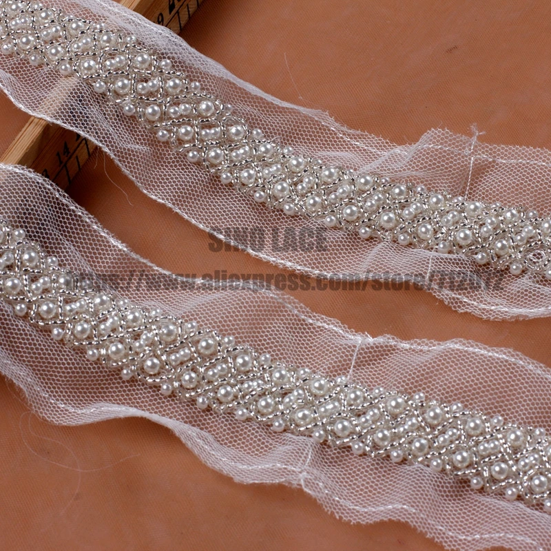 La Belleza Off white silver handmade lace trim 1cm-3cm width wholesale SNT170802-4
