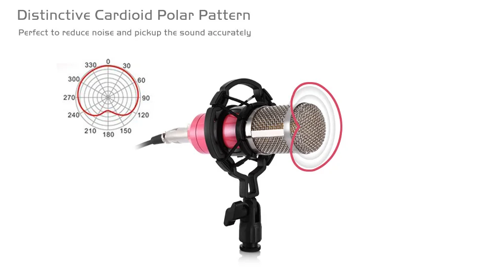 Professional BM 800 bm800 Condenser Sound Recording Microphone with Shock Mount for Radio Braodcasting Singing Black