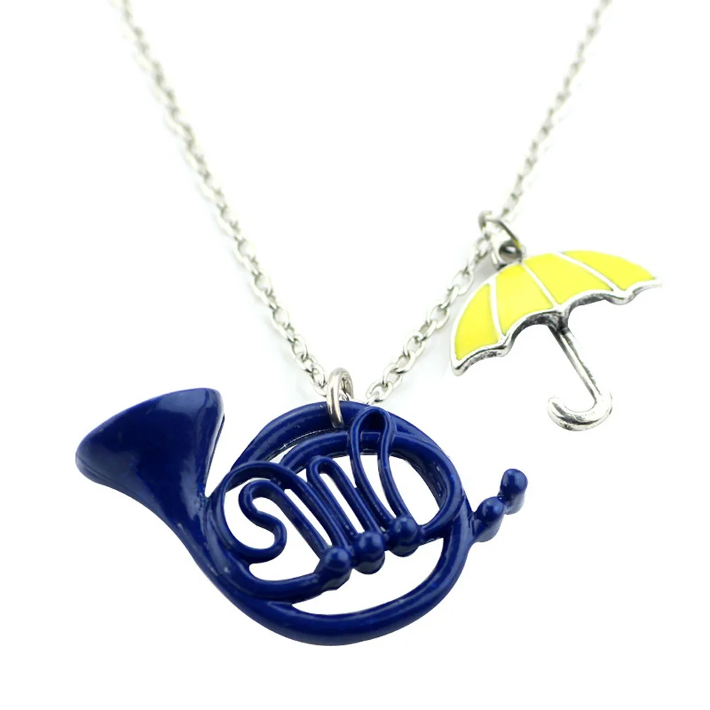Металлическое ожерелье с зонтиком-трубой и музыкальной лентой подвеской унисекс