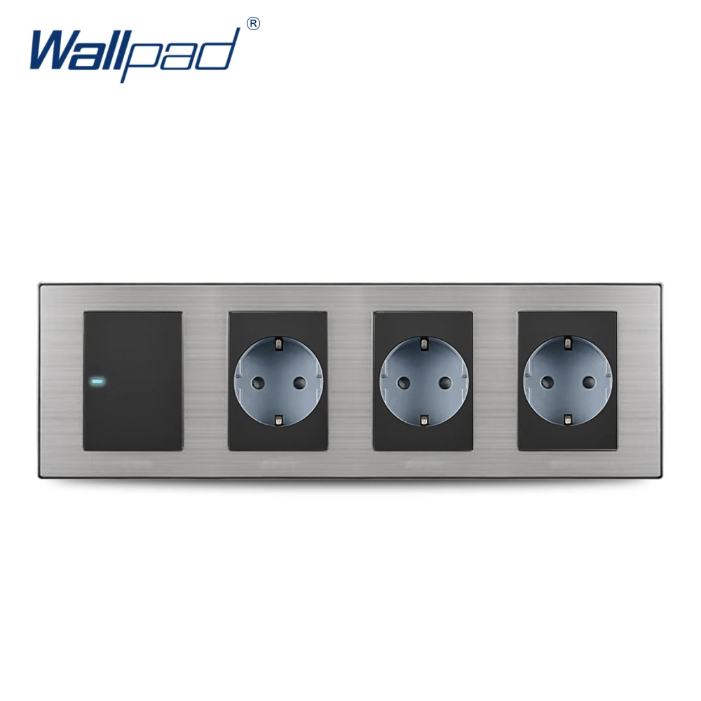 2019 Wallpad горячая распродажа 1 Gang 2 позиционный переключатель с 3 ЕС розетка Schuko