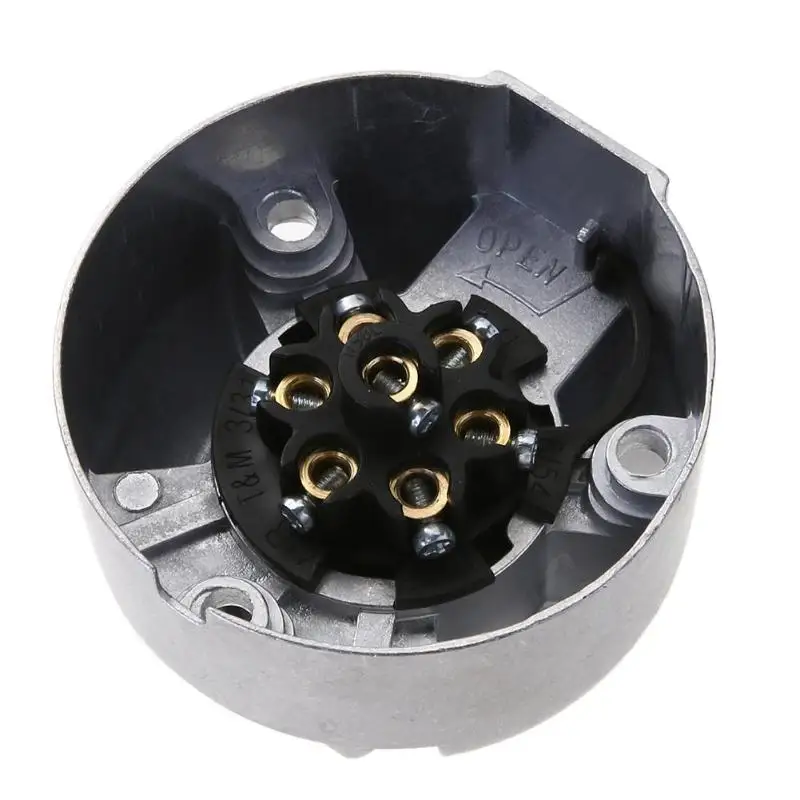 

7 Way RV Boat Truck Trailer Metal Plug Connector Adapter+ Socket Kit
