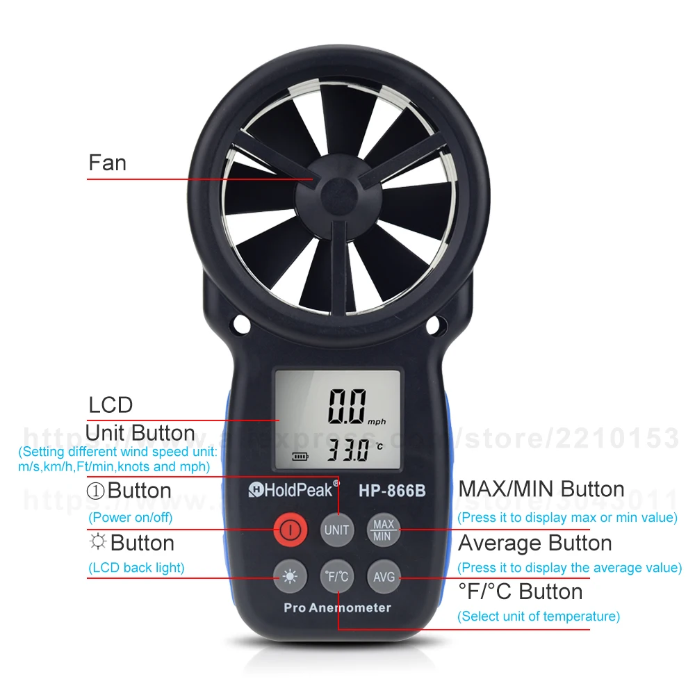 Ручной цифровой анемометр оснащен сумкой.|device car|device communicationdevice picture |