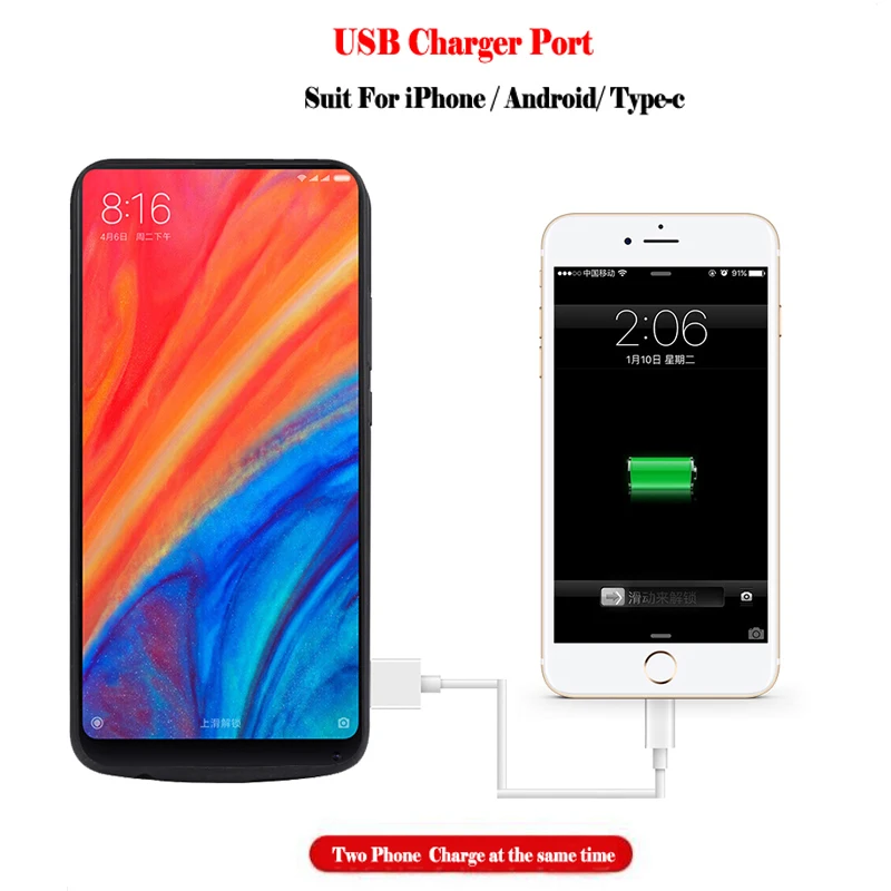 Для Xiaomi mi x 2 s 6000 мАч Батарея чехол для S ультра тонкий смарт зарядное устройство