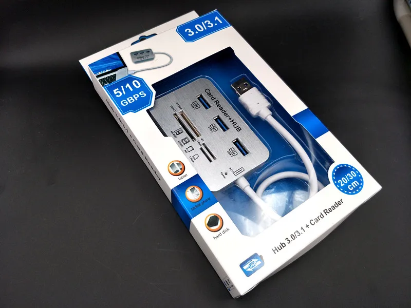 3-портовый Алюминиевый USB 3 0 концентратор MS SD M2 TF Многофункциональный адаптер для