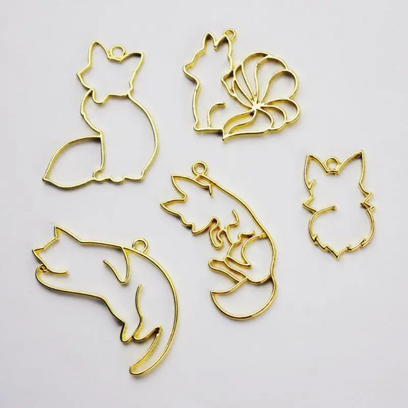11 шт./компл. лиса кот Подвеска на металлическом каркасе оправа для оправы УФ Смола