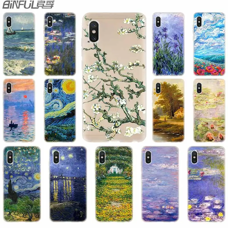 Мягкий чехол из ТПУ Для Xiaomi Mi 11 Pro Ultra 10 9 8 SE 6X 5X A3 A1 A2 LITE cc9 cc9e Monet Garden Lotus