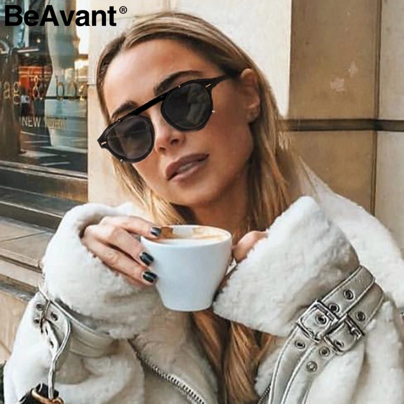 BeAvant модные круглые очки женские солнцезащитные роскошные брендовые Винтажные