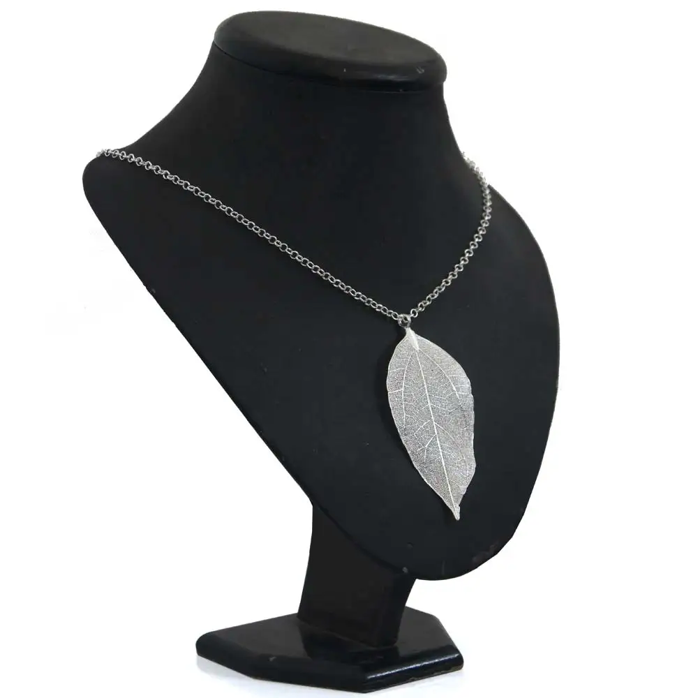 Модная Длинная подвеска в виде листа и ожерелье покрытое натуральным колье с