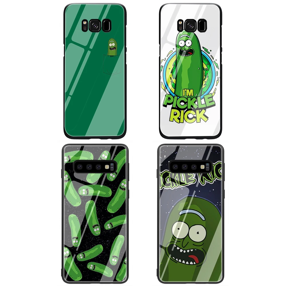 Чехол для телефона Rick and Morty pickle rick из закаленного стекла для samsung Galaxy S7 edge S8 9 10 Note 8 9 10 Plus A10 20 30 40 50 60 70