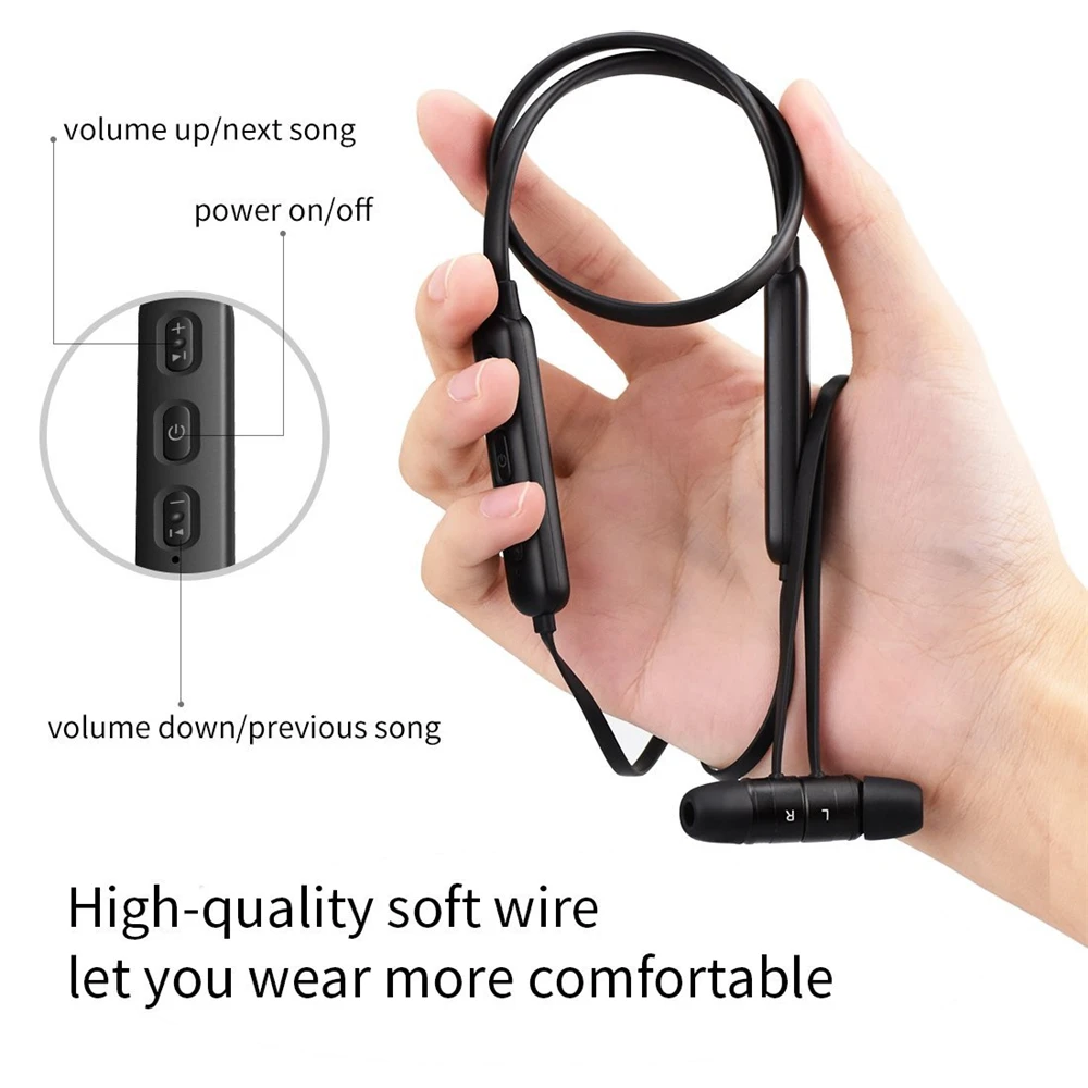IPUDIS Neckband Bluetooth Headphone Sport Wireless Earphone Magnetic Earbuds HiFi Headset with Microphone | Электроника