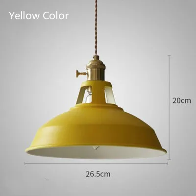Yellow Color Artpad, современный подвесной потолочный светильник в форме зонта, железный металлический промышленный кухонный светодиодный подвесной светильник, светильник для внутреннего освещения E27 - Цвет корпуса: Yellow Color