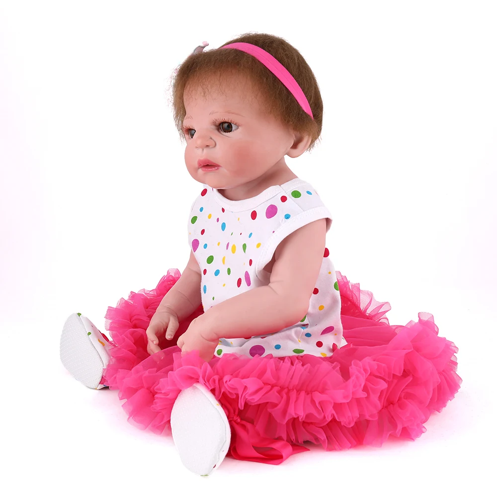 Kaydora 55 см силиконовая кукла реборн для всего тела платье принцессы куклы игрушки