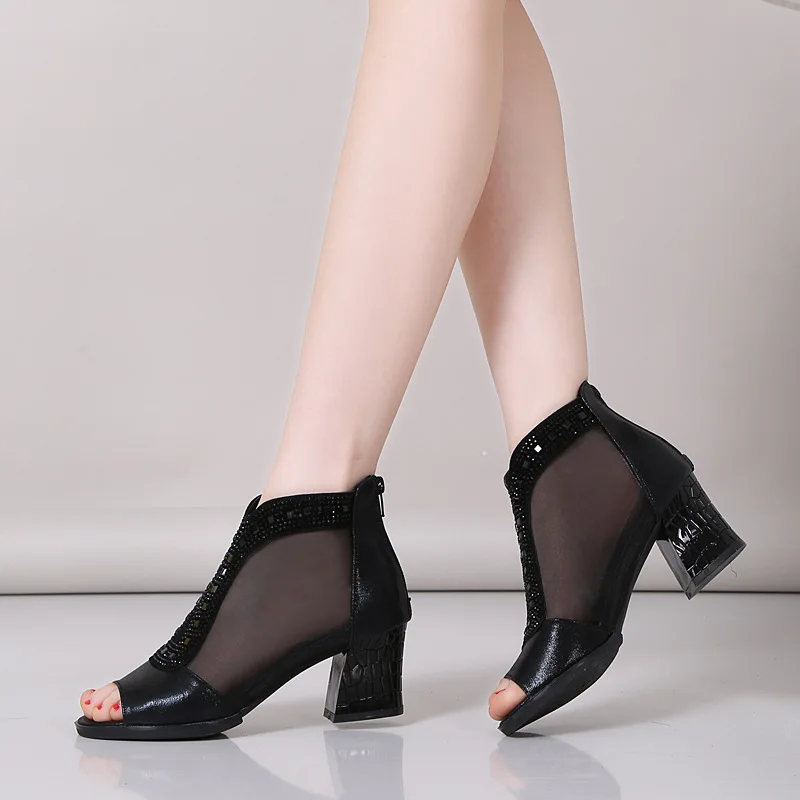 Шикарные женские босоножки Коллекция 2020 года Летние модные на высоком каблуке