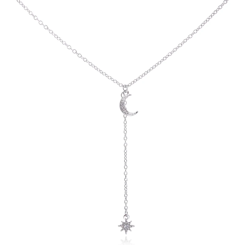 XIYANIKE новейшая мода Колье чокер Бохо подвеска Звезда Луна цепь золотое серебро женские летние ювелирные изделия хороший подарок N43 - Окраска металла: Silver