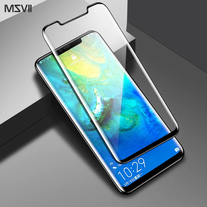 Msvii Glass For Huawei Mate 20 Pro Screen Protector Tempered Film 20X Curved Edge | Мобильные телефоны и аксессуары