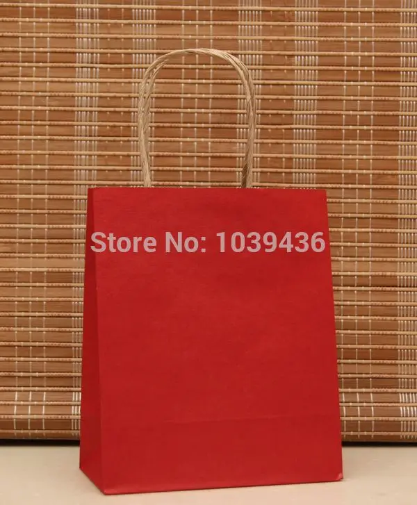 

Free Shipping Dark Red Paper Handled Kraft Paper Jewelry Gift Packaging Shopping Bags For Boutique, 90pcs/lot 18x15x8cm