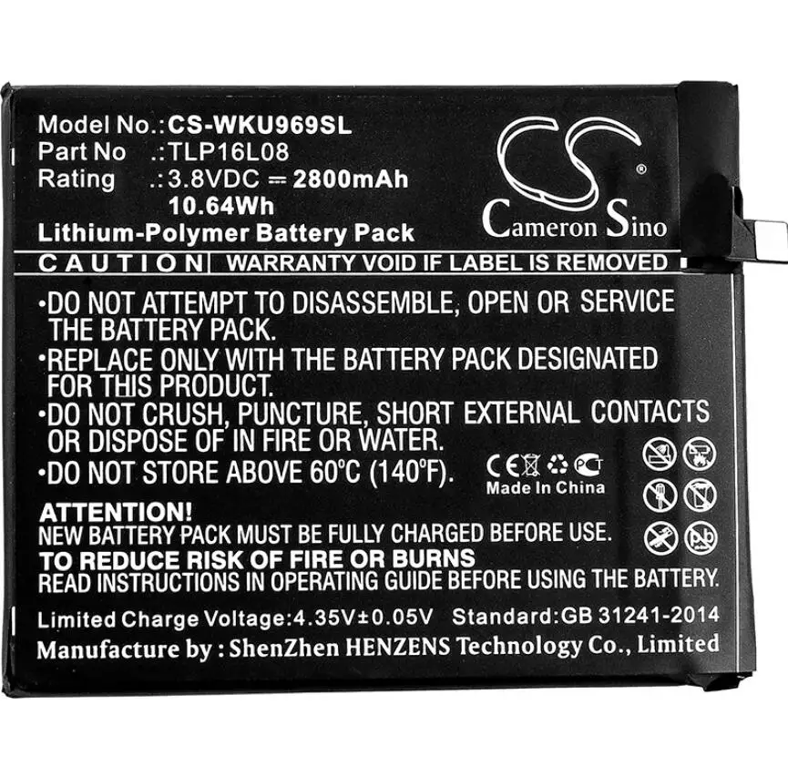 Аккумулятор Cameron Sino 2800mah для аккумуляторов WIKO 9692 U Feel Prime TLP16L08|Аккумуляторы