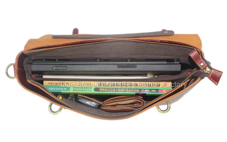 Luxury Italian Genuine Leather Men's Briefcase Business Bag Leather laptop briefcase men  office bag attache case document bag