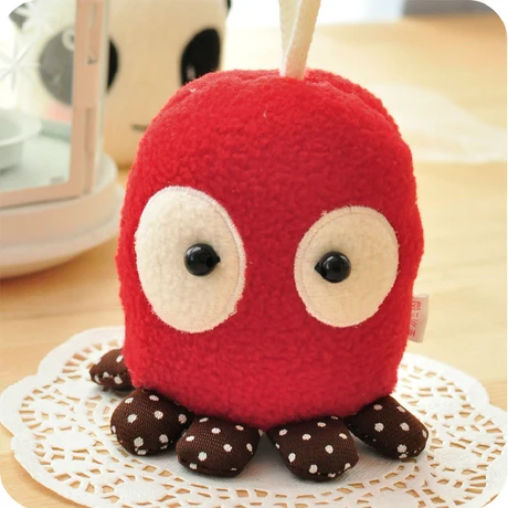 Милый мультфильм осьминог плюшевые ткань ремешки кошельки кулон женщин