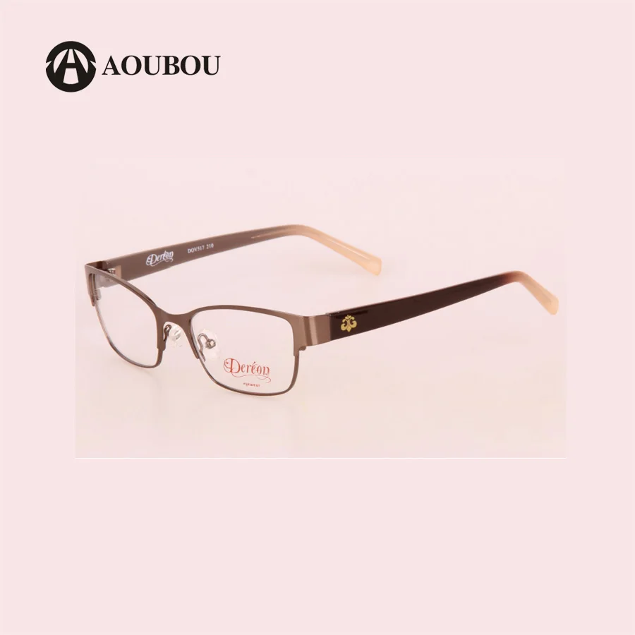 Женские коричневые очки зеркальная оправа из нержавеющей стали цветные TR90