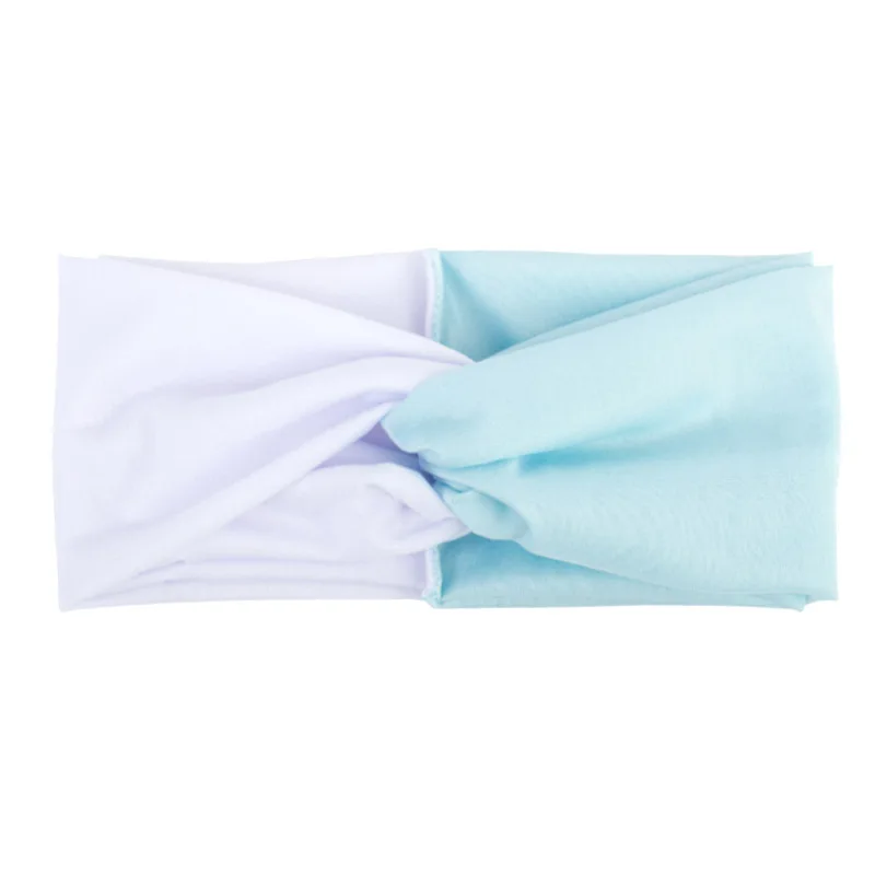 white with blue Женские черные, синие, красные, серые, ярко-розовые, желтые повязки на голову, повязка на голову, банты для волос, спортивный тренажерный зал с йогой - Цвет: white with blue
