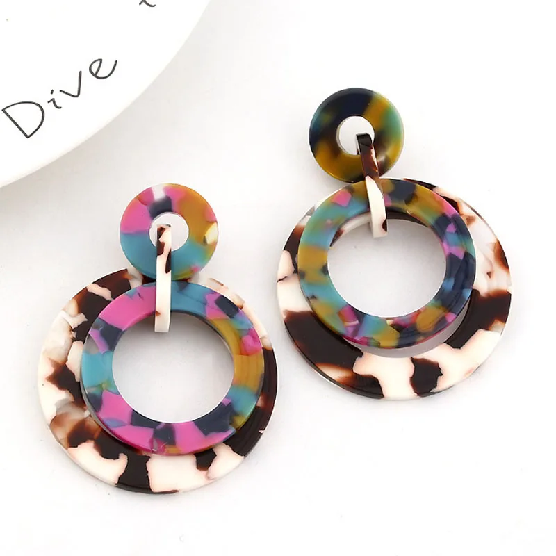 Женские Висячие серьги с акриловой уксусной кислотой в винтажном стиле