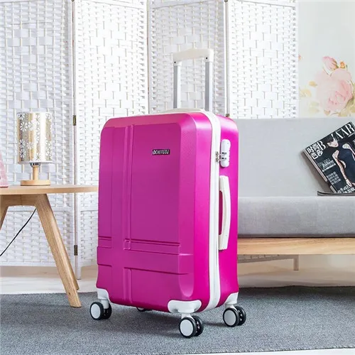 1 pcs suitcase KLQDZMS 20/24 дюйма ABS Комплект багажных сумок на колесиках Спиннер Для женщин ретро сумки из натуральной кожи чемодан на колесах тележка Для женщин кабина дорожная сумка - Цвет: 1 pcs suitcase
