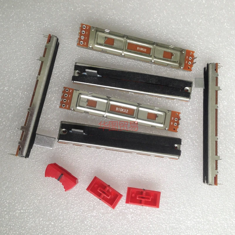 5 шт. 88 мм двойной 609G B10Kx2 микшер скользящий потенциометр Fader / B103 Двухканальный 60