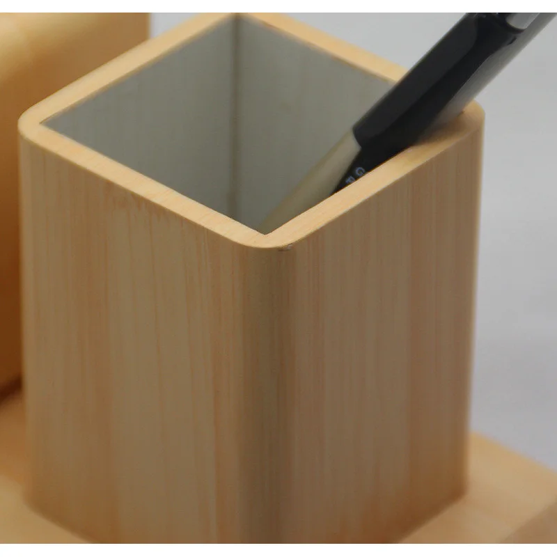 Держатель ручки LED Cube Деревянный Будильник звук управления электронными