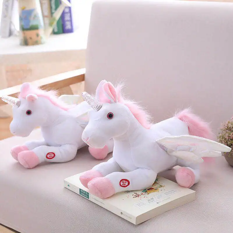 28 см Электрический музыка единорог плюшевые игрушки чучело игрушка свет