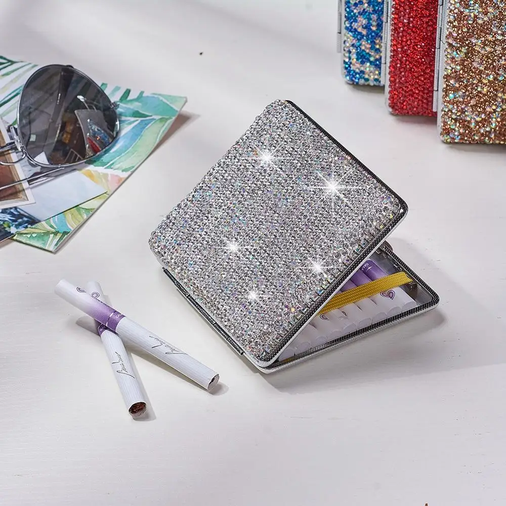 Car Storage Bag Shiny Portable Organizer Auto Storage Box Exquisite Case Holder For Cards Cigarette